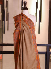 Royal Fashion Embroidered Woolen Shawls - RF25SH I625-4XB01 Light Brown